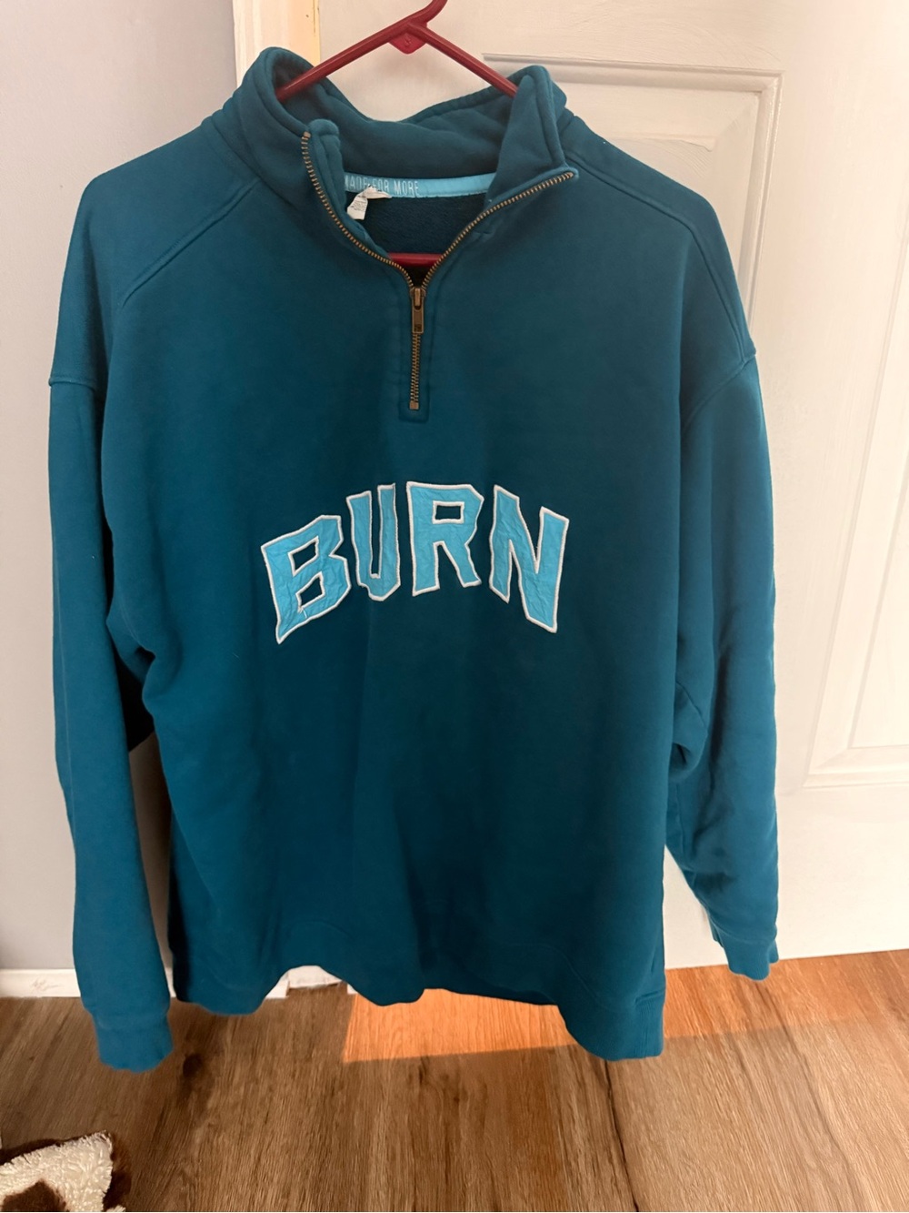 Burn Embroidered Teal Pullover Jacket